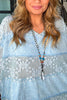 Moonwashed Lace Tunic - 100% Cotton - Blue