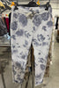 Made in Italy Scrunchy Stretch Floral Jogger Pants – Ultra Comfortable- Floral Blue