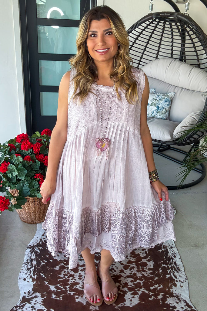 Lavender Skies Dress - 100% Cotton - Lilac