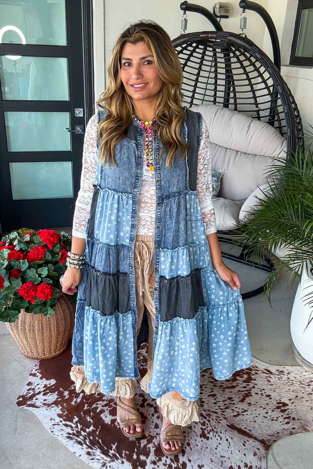 Star Bright Vest/Dress - Denim