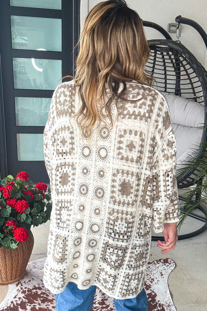 Beautifully Balanced Crochet Cardigan - Mocha