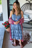 Desert Lace Daydream Slip Dress - Cotton Linen Blend - MADE IN USA - Blue