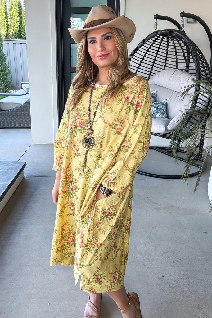 PRE ORDER: Vintage Garden Oversized Tunic Dress - 100% Cotton