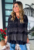 Gypsy Breeze Sheer Oversized Top - Black