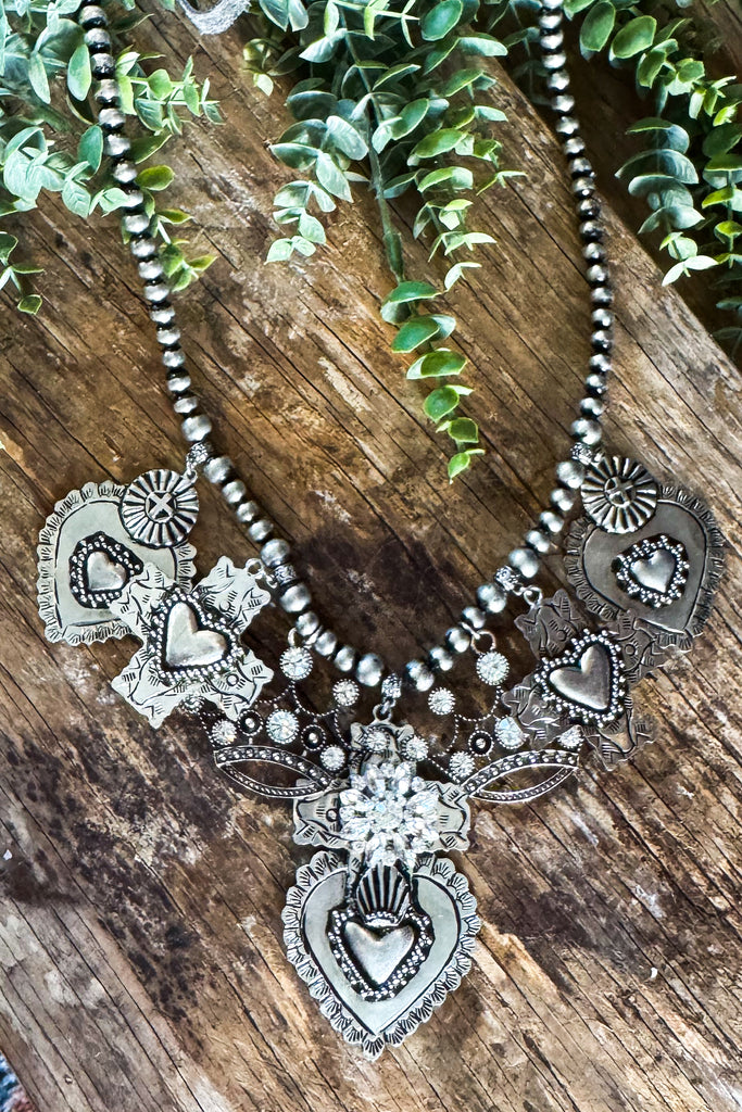 Gypsy Soul Statement Necklace - Silver Plate Overlay