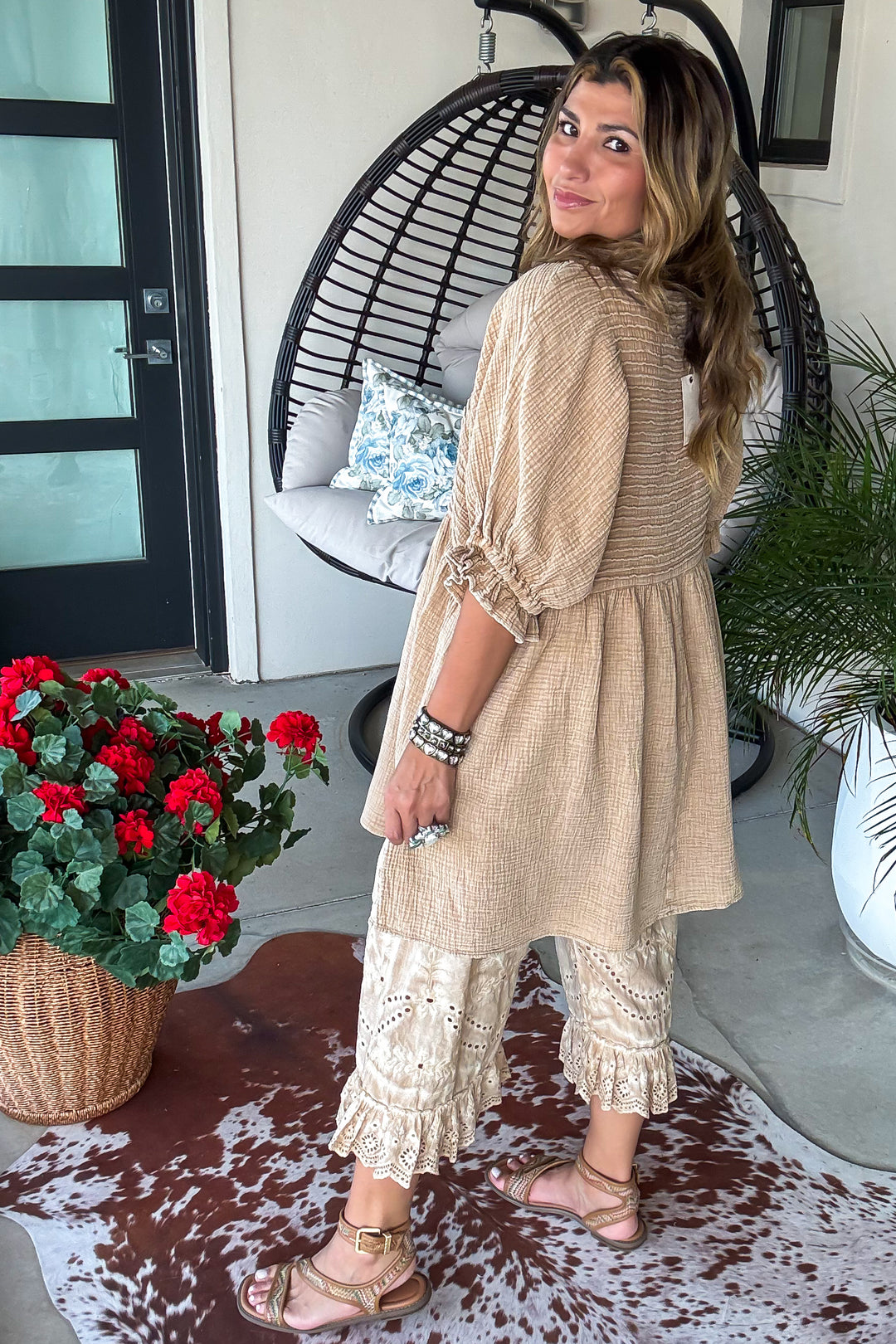 The Softest Dress Ever - 100%% Cotton - Almond