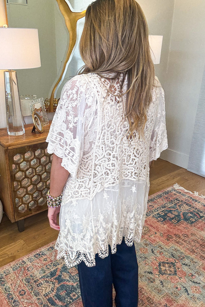 The Sweetest Hello Crochet Vest - Beige