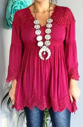 AHB EXCLUSIVE - The Most Beautiful Top - Crimson [product type] - Angel Heart Boutique