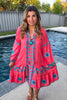 Wondering Around Town Midi Dress - Pink - 100% Cotton
