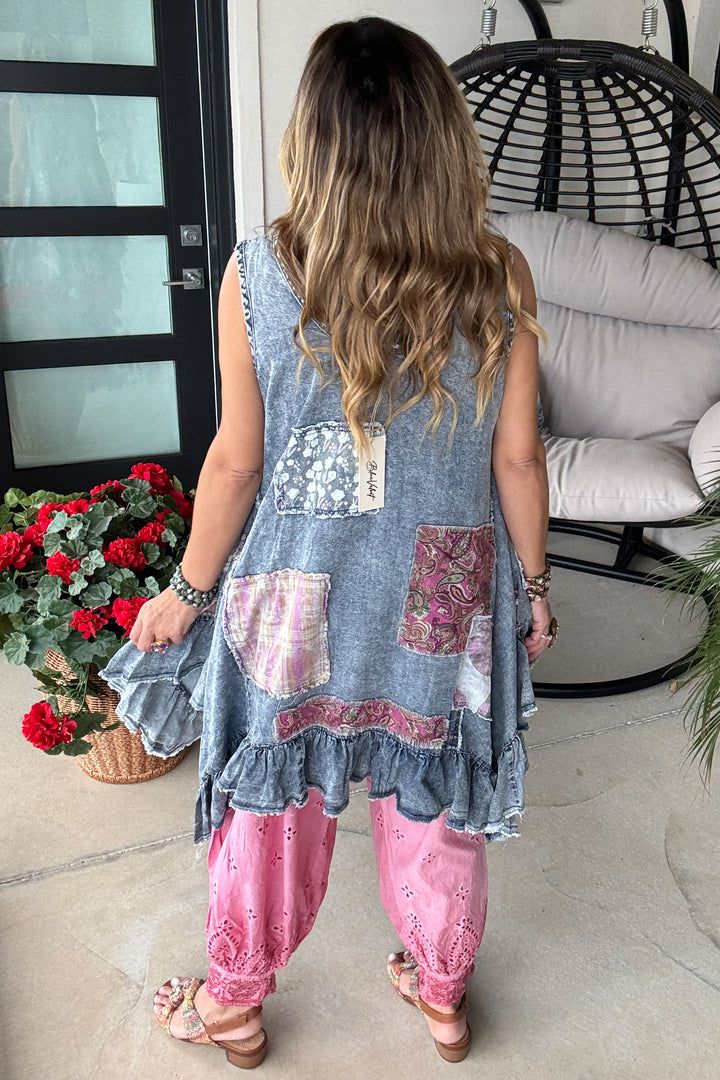 Wandering Ruffles Dress - Denim