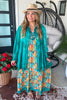 Botanical Breeze Maxi Dress - Teal