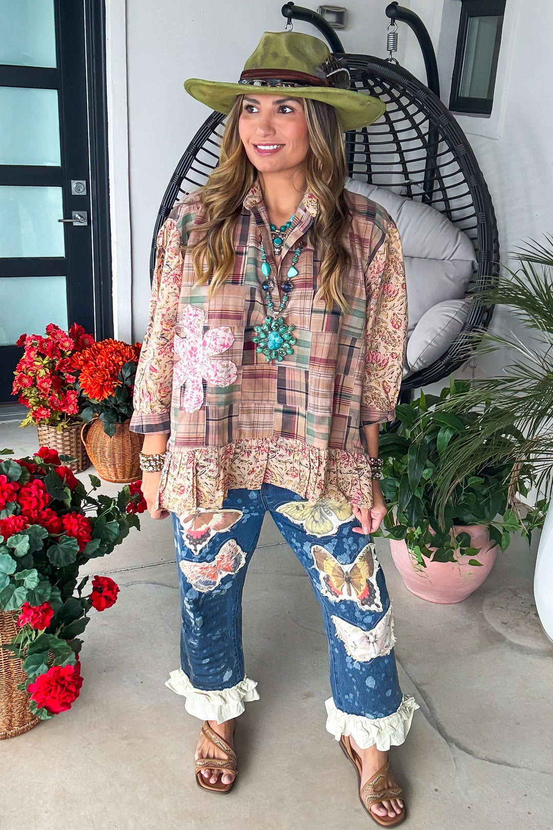 PRE ORDER: Around the Meadow Top - Tan - 100% Cotton