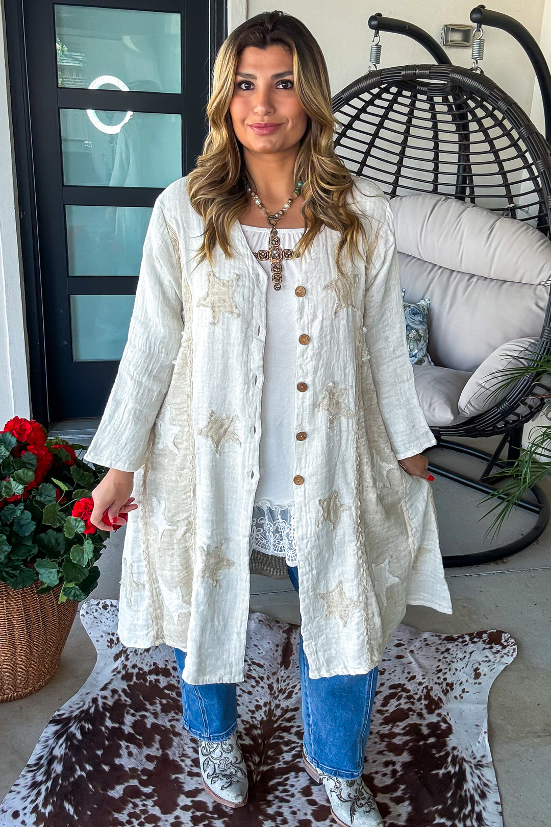 Relaxed Linen Button Up Cardigan - 100% Linen 