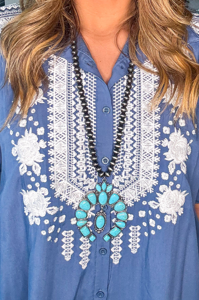 AHB EXCLUSIVE: Here When You Need Me Dress - Denim Blue