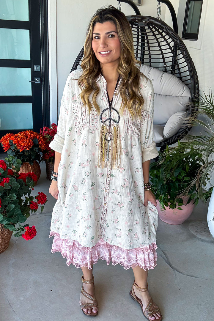 Atlantis Garden Dress - 100% Cotton - ECRU