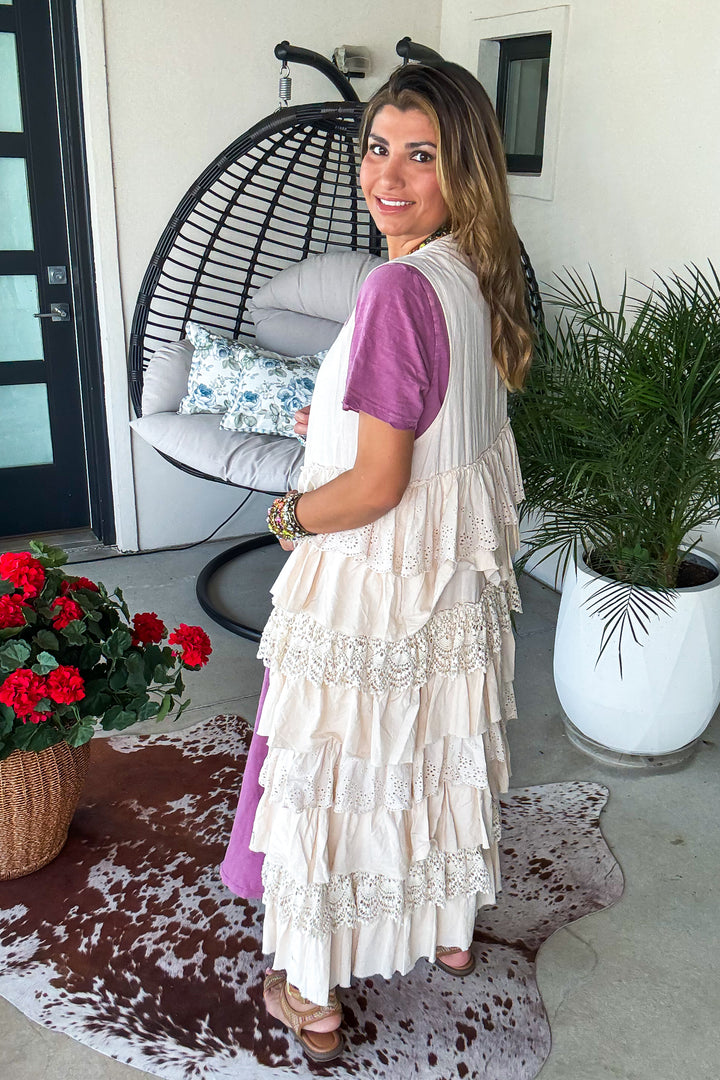 Desert Pearl Layered Duster - 100% Cotton - Natural