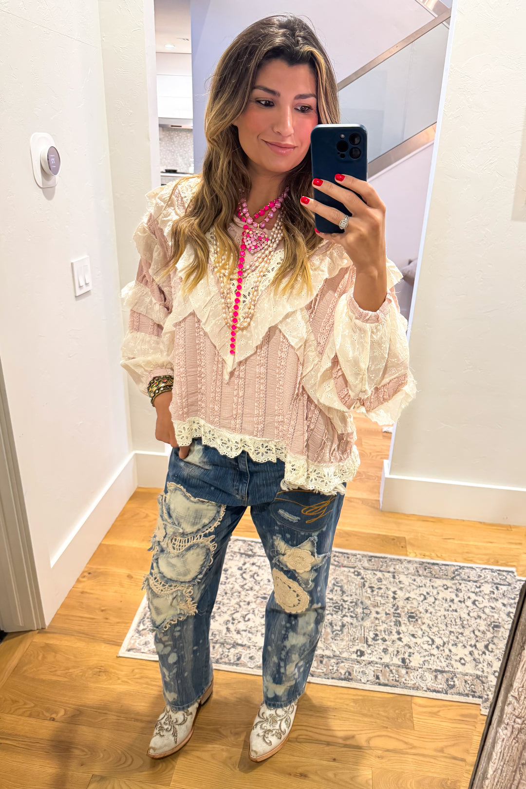 Petal Poetry Blouse - Soft Pink