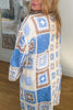 Boho Patchwork Crochet Cardigan - Blue