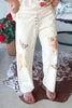 Garden Story Patch Elastic Waist Jeans - 100% Cotton - Cream