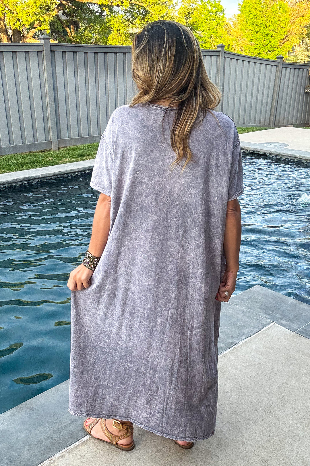 Chief Joseph Maxi Cotton Oversized Jersey Dress - 100% Cotton - Gray