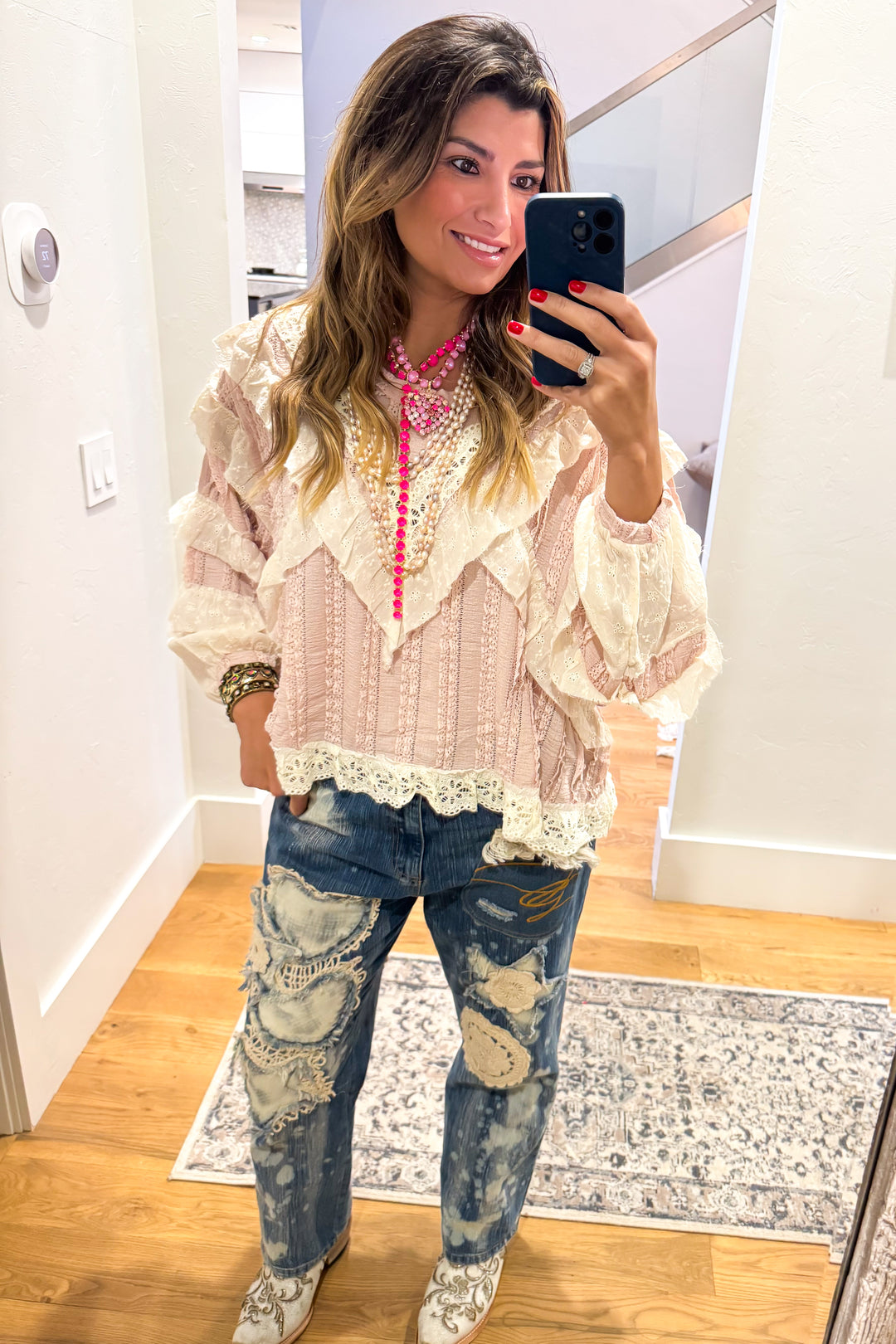 Petal Poetry Blouse - Soft Pink