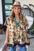 Wild Spirit Horse Print Cotton Linen Top – Made in USA