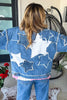 Starlit Oversized Denim Jacket - Denim
