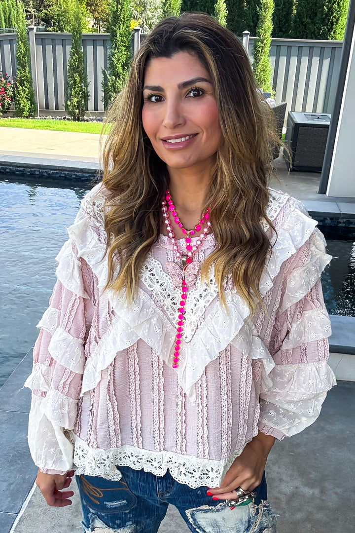 Petal Poetry Blouse - Soft Pink