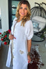 Sparked Affection Sequin Duster - 100% Linen - White - Made in Italy