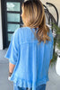 Juniper Meadows Oversized Top - 100% Cotton - Blue