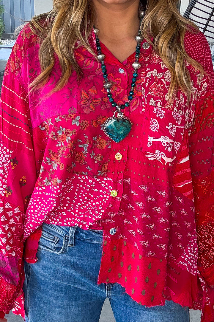 PRE ORDER: Painted Desert Patchwork Blouse - 100% Cotton