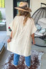 Starlit Sand Tie Front Cardigan - 100% Cotton - Natural