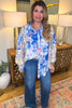 Wildflower Walks Oversized Blouse  - Blue