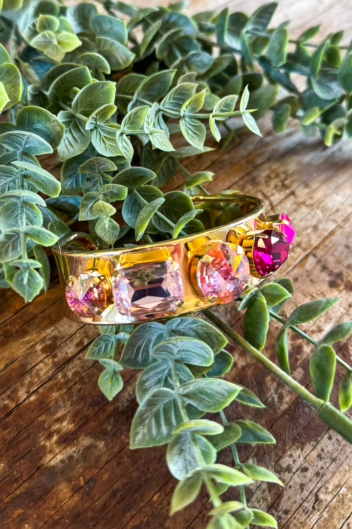 WAFA - Austrian Crystal Gold Plated Bracelet Mid Cuff