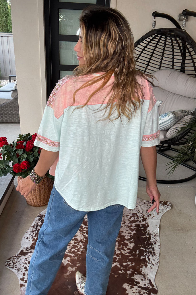 Petal Kisses Oversized Patchwork Top - 100% Cotton