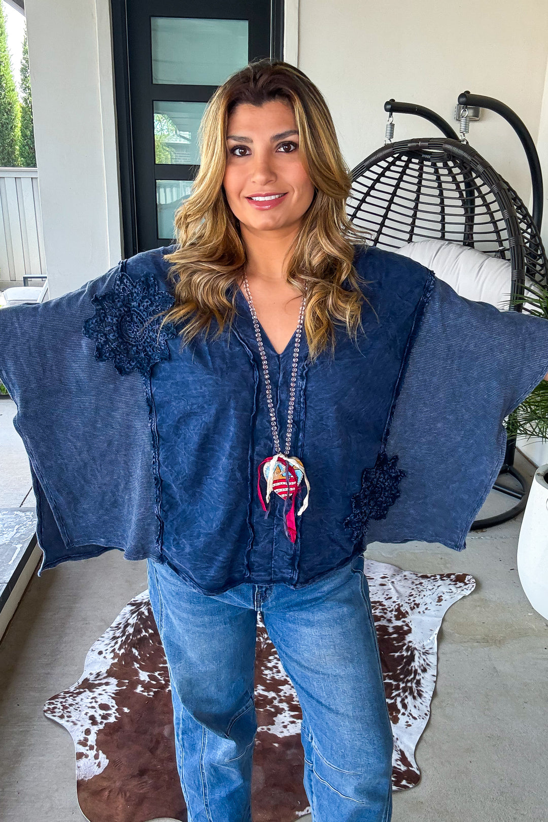 Midnight Tide Top - 100% Cotton - Navy