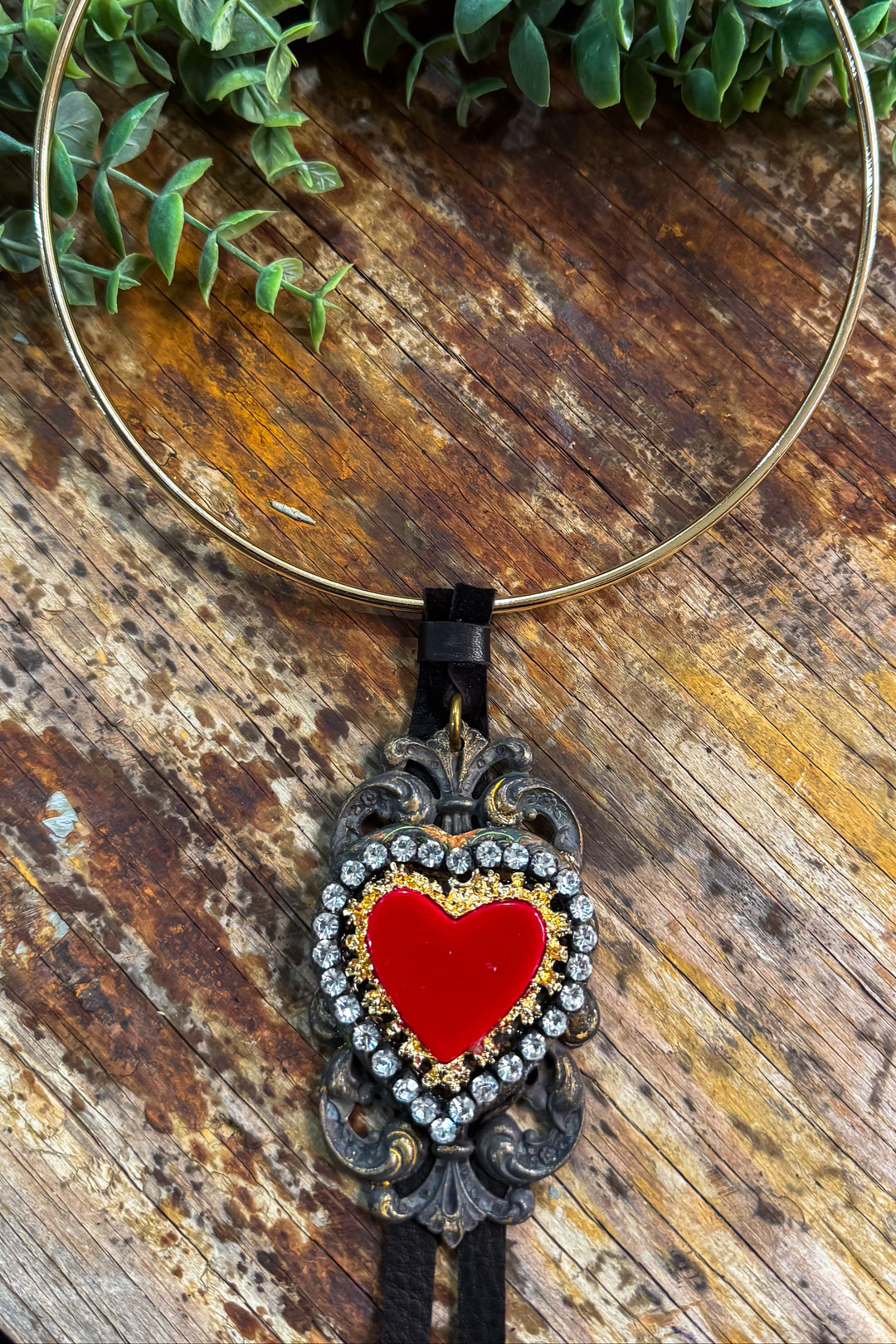Sacred Heart Statement Necklace – One of a Kind Handmade Piece VI