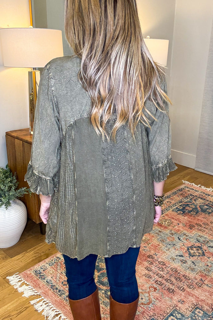 So In Love Blouse - Gravel