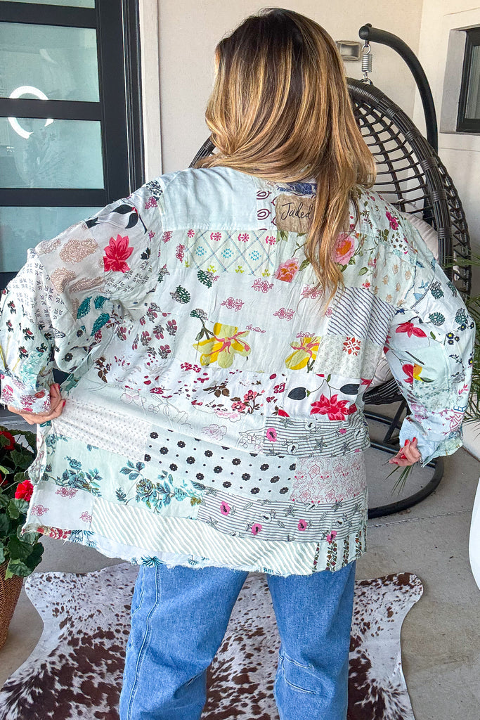 Patchwork Love Oversized Top - 100% Cotton