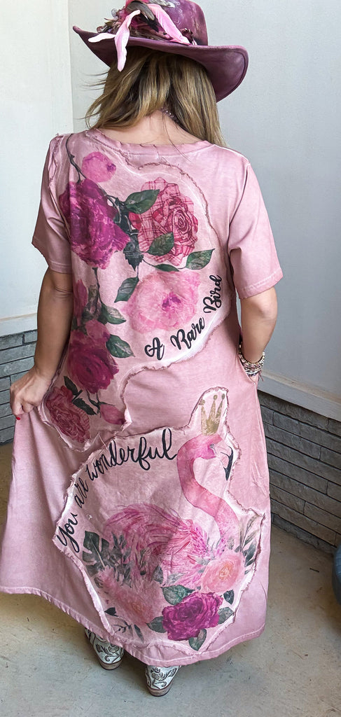 Flamingo Heirloom Pink Maxi Dress - 100% Cotton