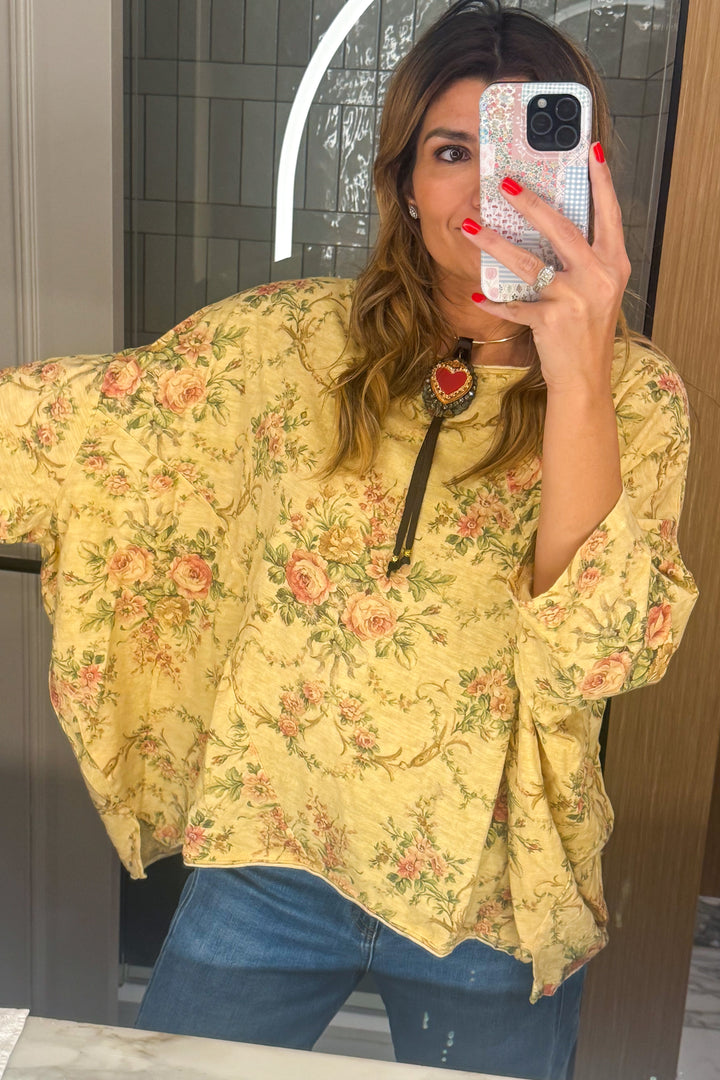 Vintage Garden Oversized Top - 100% Cotton