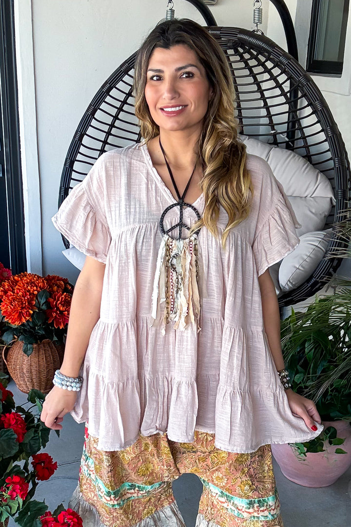 Summer Whispers Tunic/Dress - 100% Cotton - Mauve