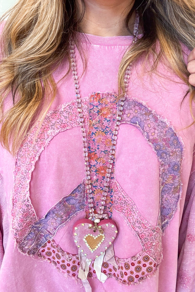 Peace, Love & Harmony Tunic - 100% Cotton -  Rose