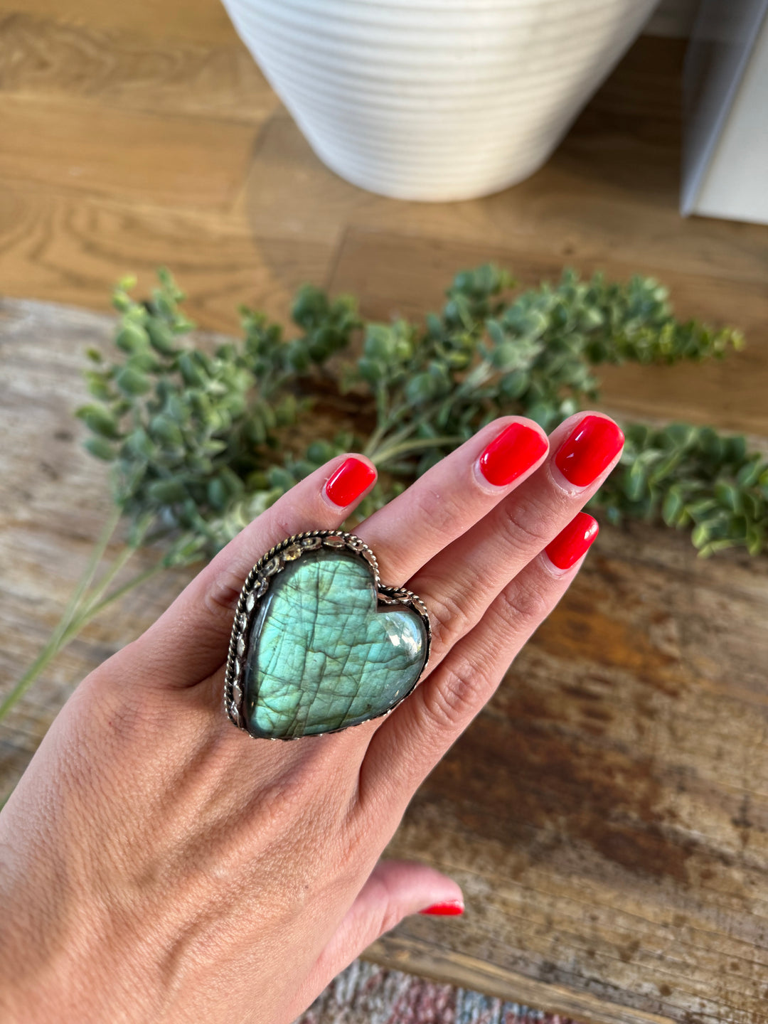 Way to My Heart Ring -  Labradorite - Adjustable Ring