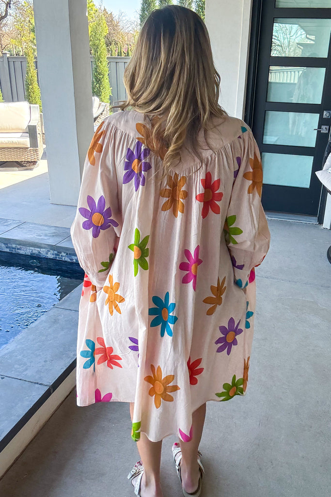 Blushing Petal Maxi Beach Cover Up/Dress - 100% Cotton