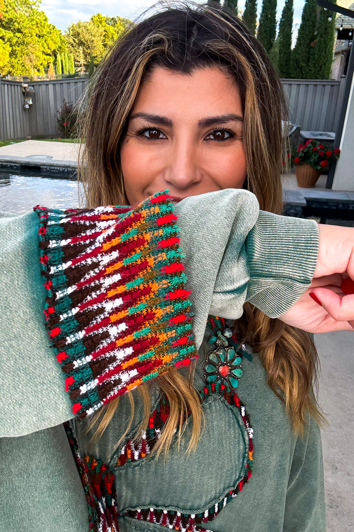 Blooming Cozy Sweatshirt - Pine Green