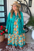 Botanical Breeze Maxi Dress - Teal