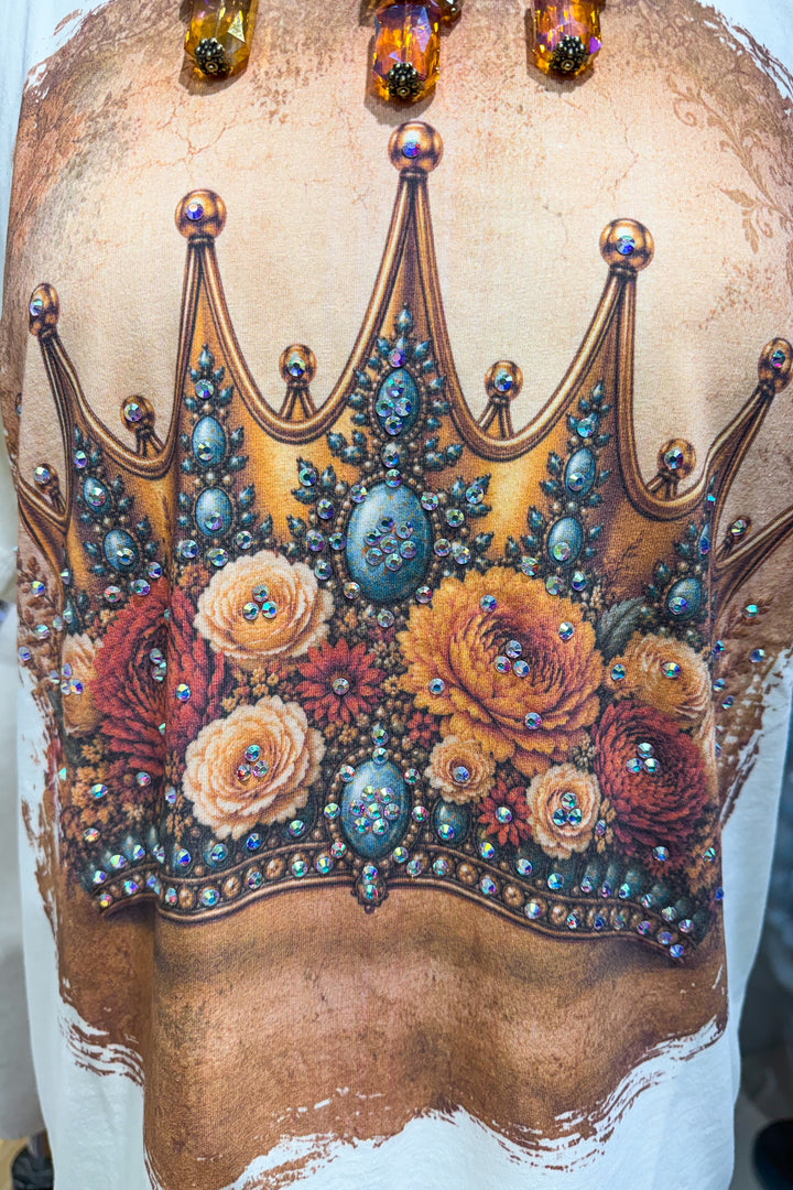 Crown Jewels Rhinestone Tee - 100% Cotton