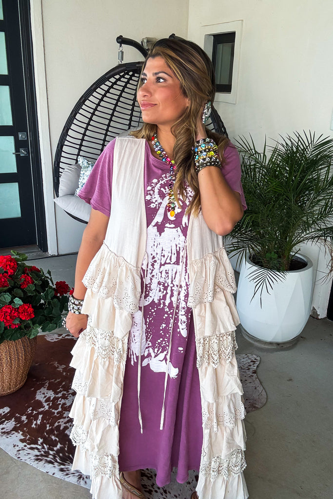 Desert Pearl Layered Duster - 100% Cotton - Natural