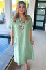 Impressively Attractive Oversized Dress - Made In Italy - 100% Linen